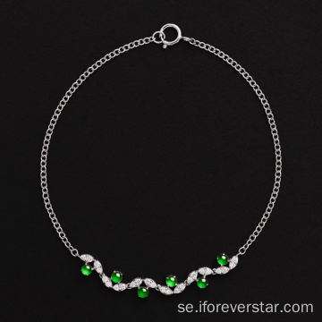 Kvinnor naturlig grön charm jade armband